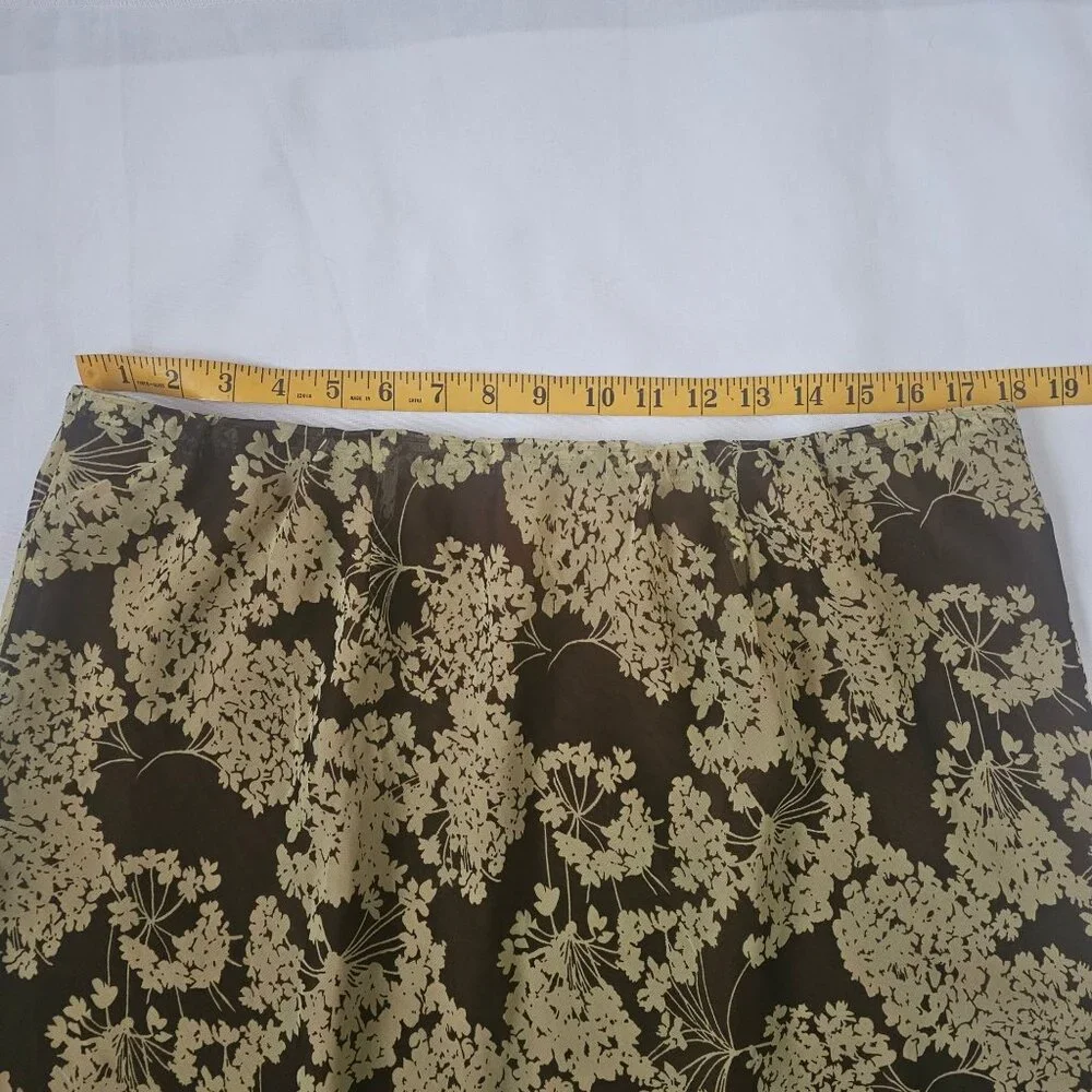 Cato Woman Brown Beige Floral Layered Wrap Style Chiffon Maxi Skirt Size 18/20W - Picture 8 of 10